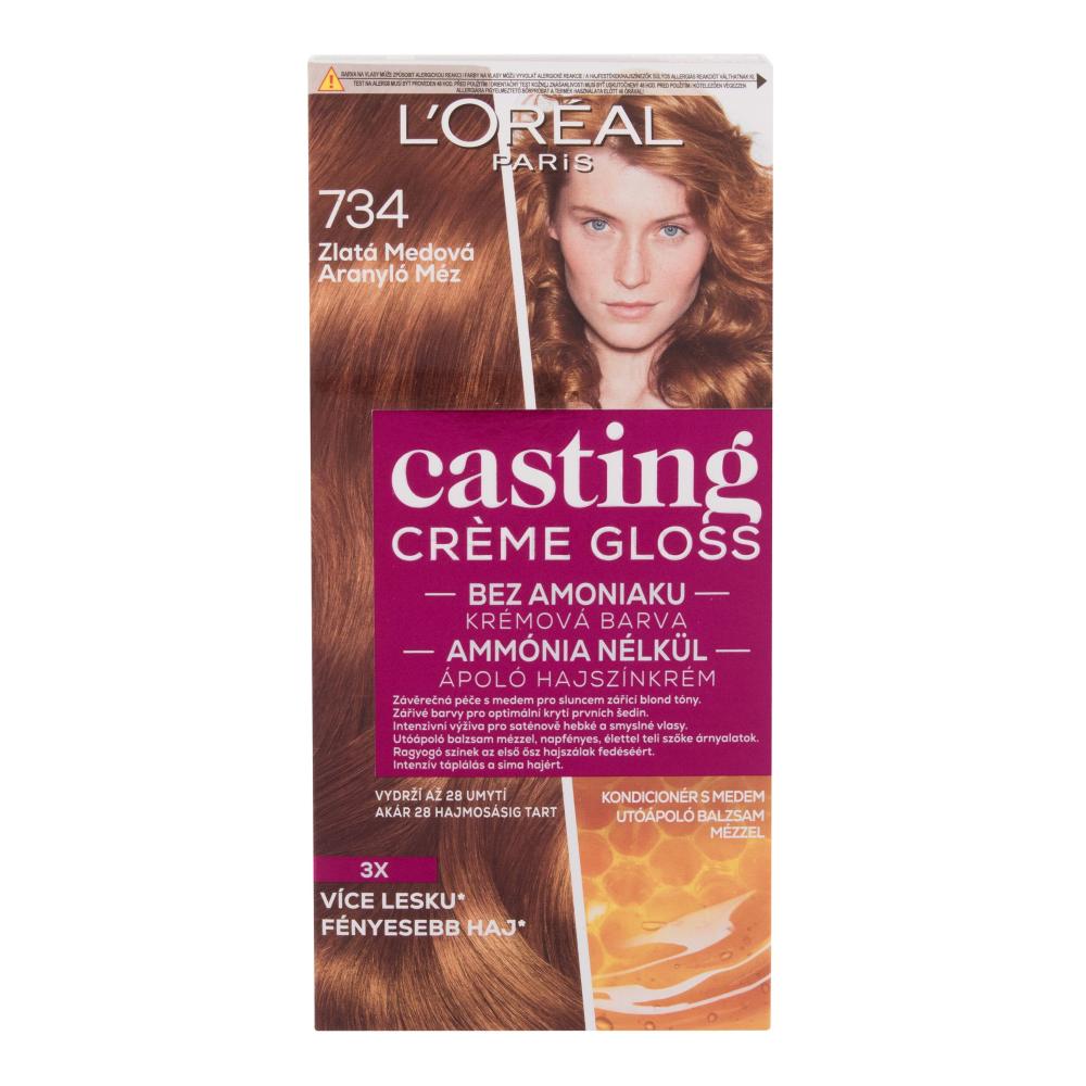 L'Oréal Paris Casting Creme Gloss Barva za lase za ženske 48 ml Odtenek 734 Golden Honey