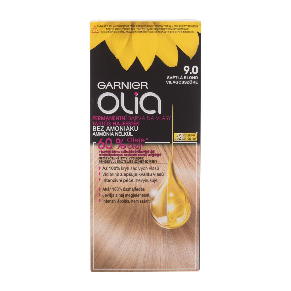Garnier Olia Permanent Hair Color Barva za lase za ženske 50 g Odtenek 9,0 Light Blonde