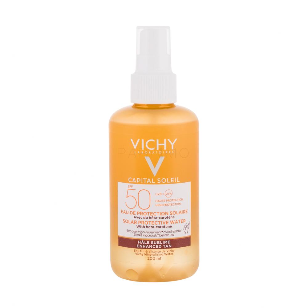 Vichy Capital Soleil Solar Protective Water Enhanced Tan SPF50 Zaščita pred soncem za telo za ženske 200 ml