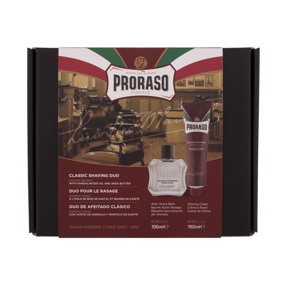PRORASO Red Classic Shaving Duo Darilni set balzam po britju Red 100 ml + krema za britje Red 150 ml