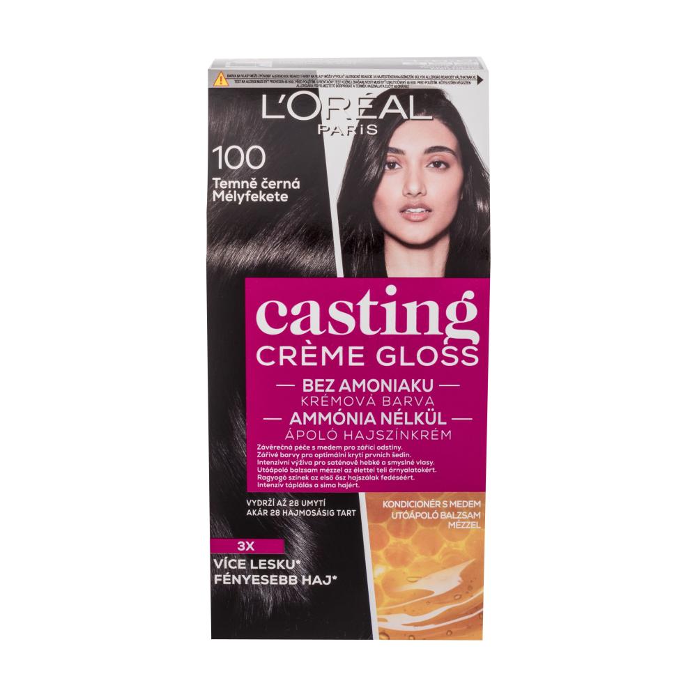 L'Oréal Paris Casting Creme Gloss Barva za lase za ženske 48 ml Odtenek 100 Dark Black