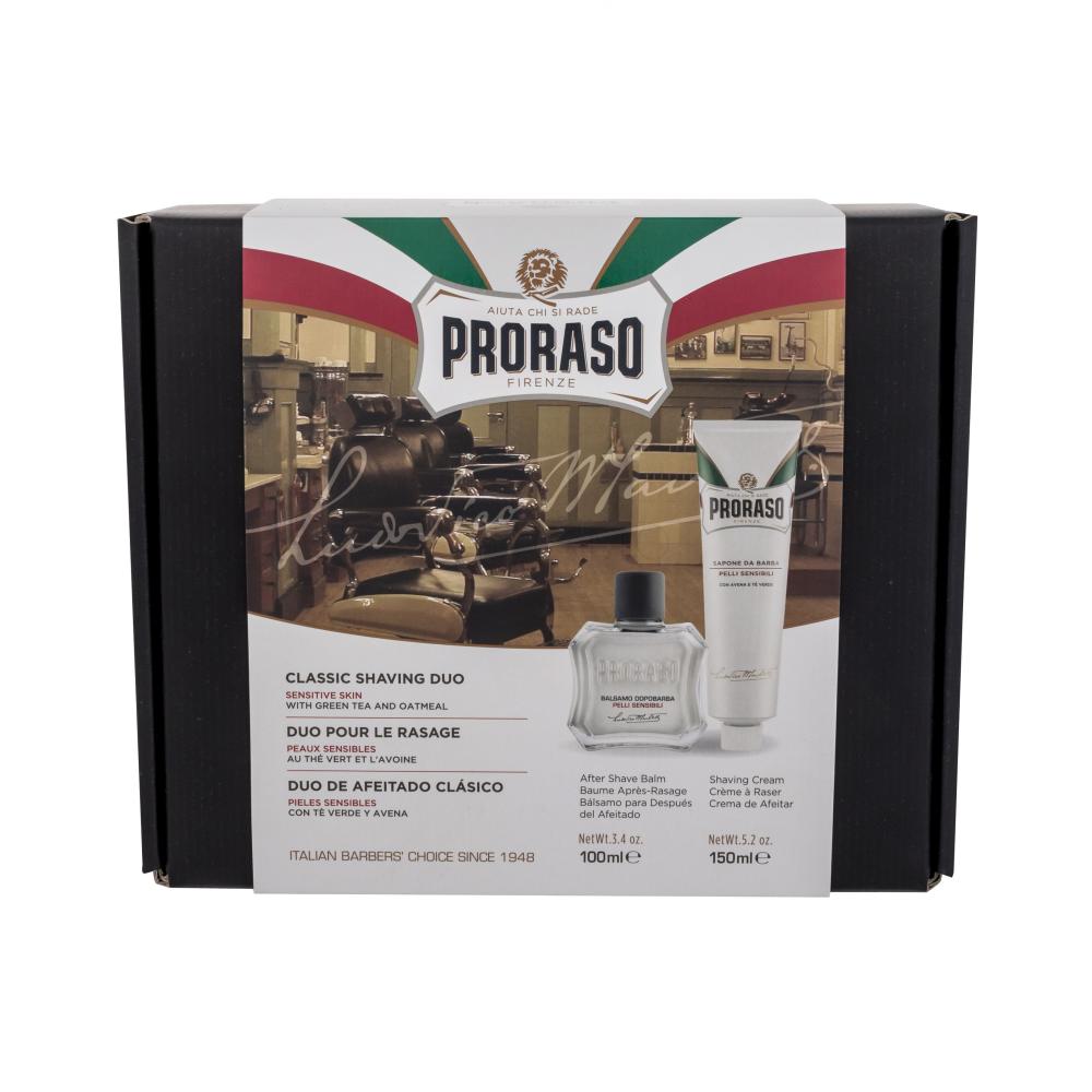 PRORASO White Classic Shaving Duo Darilni set balzam po britju 100 ml + krema za britje 150 ml