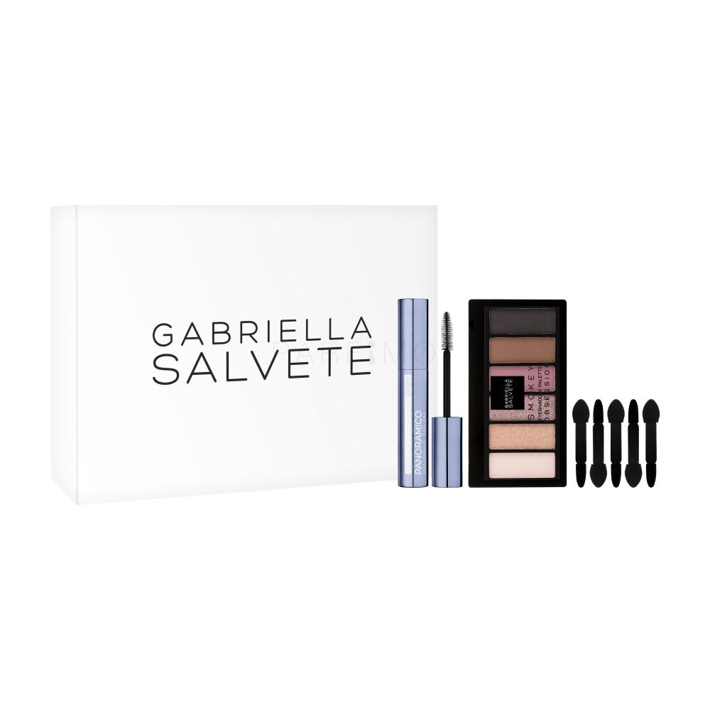 Gabriella Salvete Gift Box Darilni set maskara Panoramico Waterproof Mascara 13 ml + paleta senčil za oči Smokey Eyeshadow Palette 10 g Obsession + aplikator za senčila za oči Eyeshadow Mini Applicators 5 kos