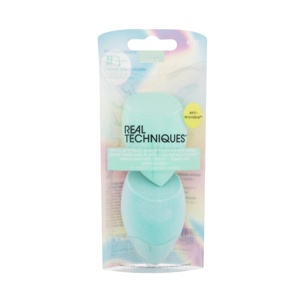 Real Techniques Miracle Complexion Sponge Summer Haze Darilni set aplikator za tekoči puder Miracle Complexion Sponge 1 kos + aplikator za nanos pudra v prahu Miracle Powder Sponge 1 kos