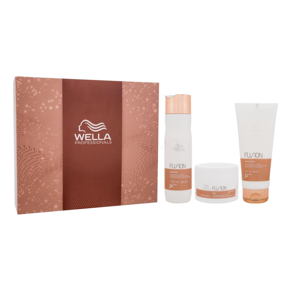 Wella Professionals Fusion Darilni set šampon Fusion 250 ml + kondicionér Fusion 200 ml + maska na vlasy Fusion 150 ml poškodovana škatla