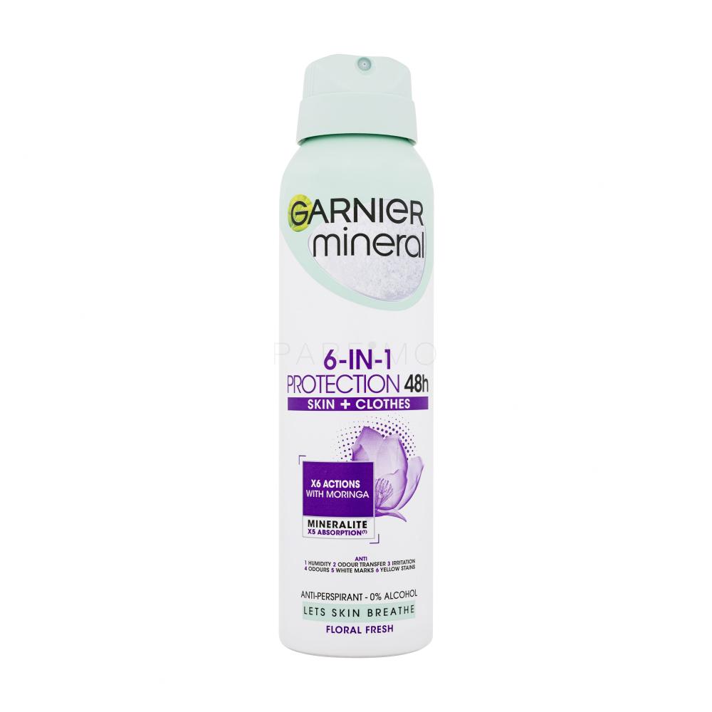 Garnier Mineral Protection 6-in-1 Floral Fresh 48h Antiperspirant za ženske 150 ml