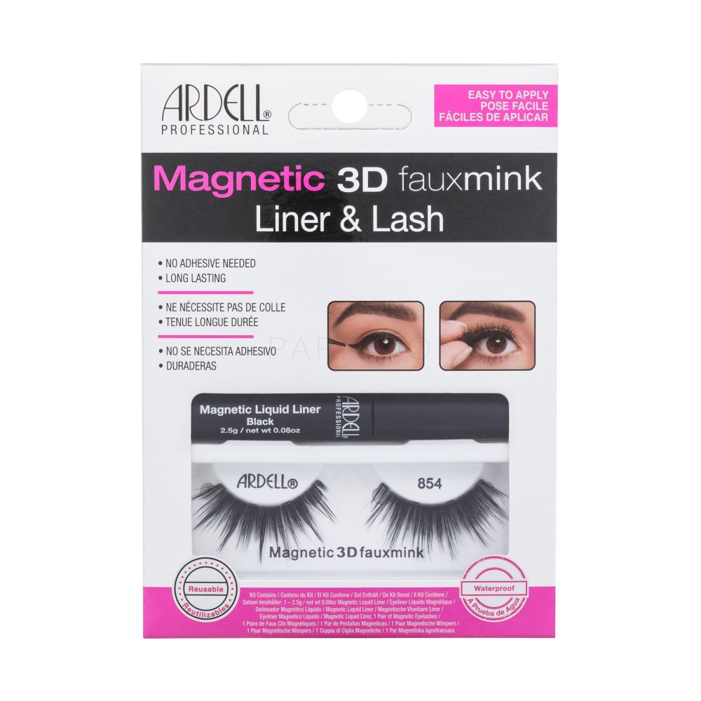 Ardell Magnetic 3D Faux Mink 854 Umetne trepalnice za ženske Odtenek Black Set