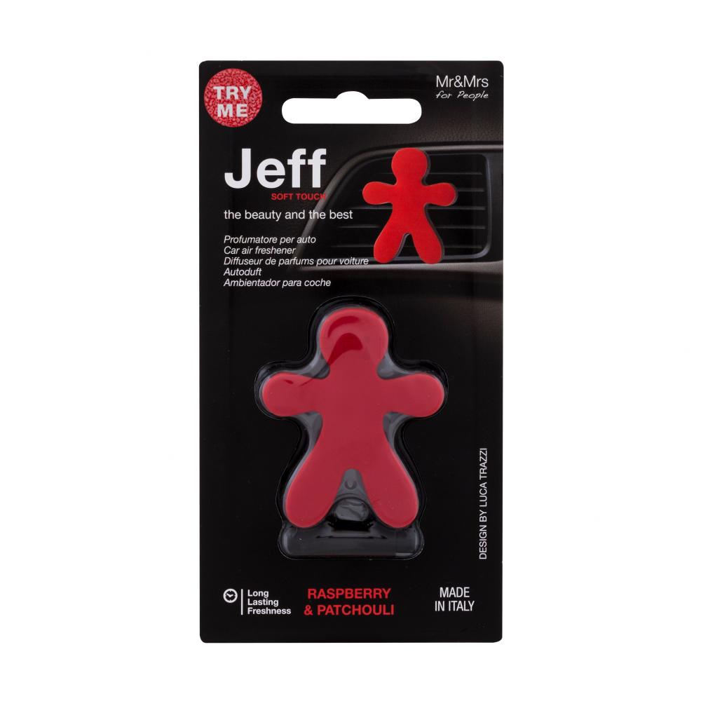 Mr&Mrs Fragrance Jeff Soft Touch Raspberry & Patchouli Osvežilci za vozilo 1 kos