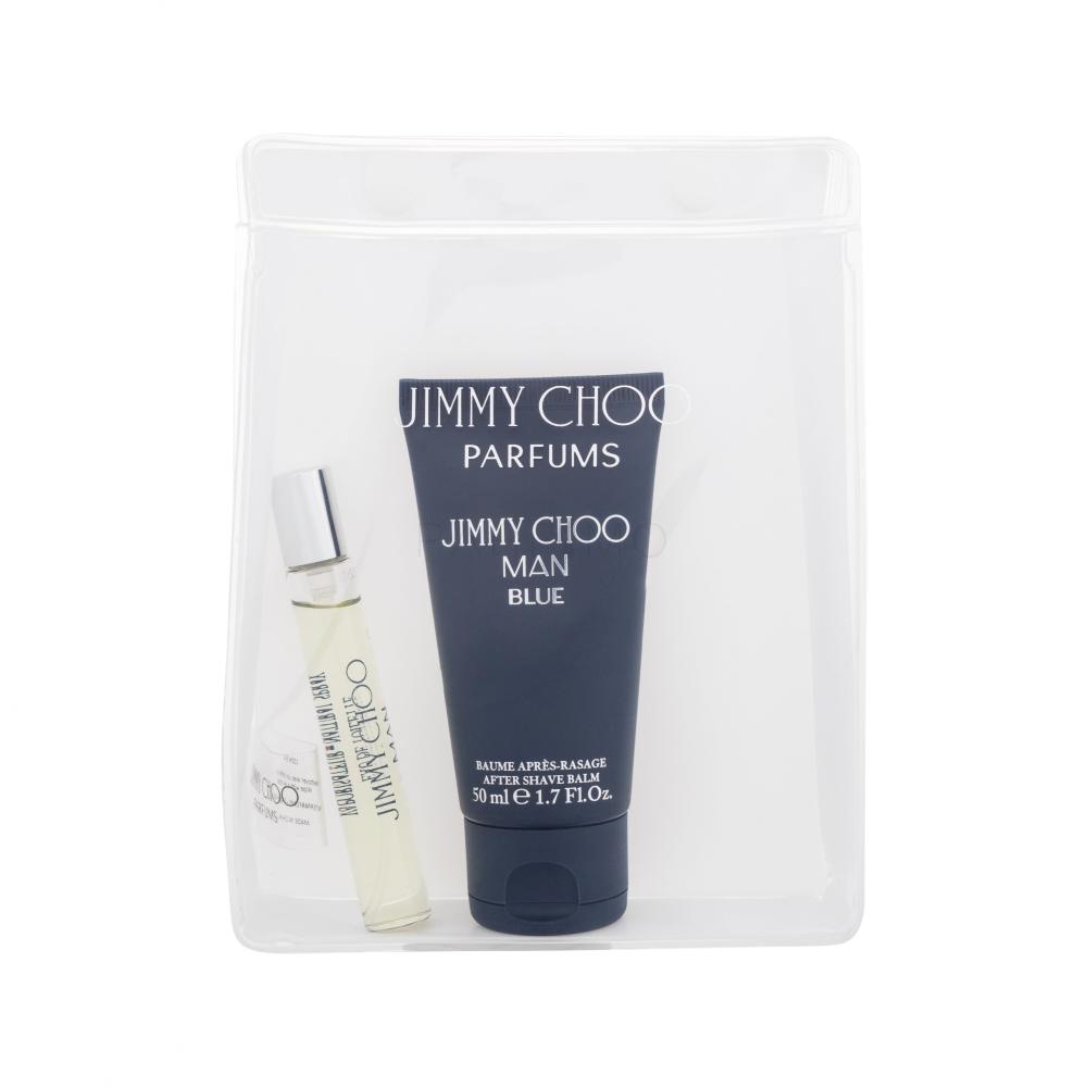 Jimmy Choo Man Blue Darilni set toaletna voda 7,5 ml + balzam po britju 50 ml + kozmetična torbica