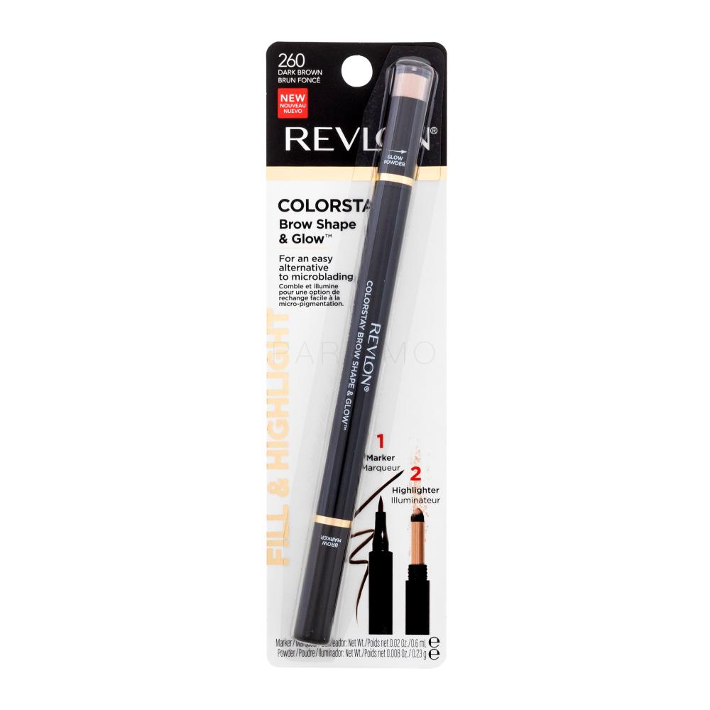 Revlon Colorstay Brow Shape & Glow Svinčnik za obrvi za ženske 0,83 g Odtenek 260 Dark Brown