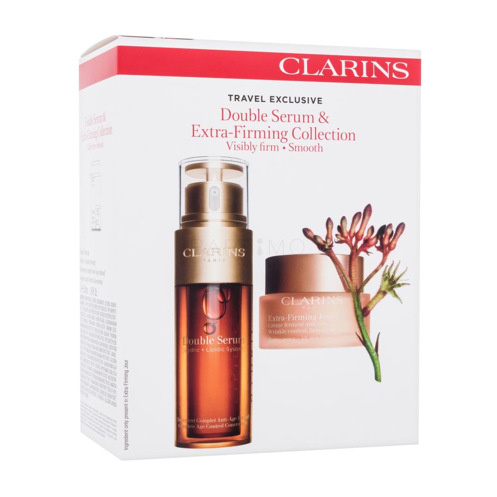 Clarins Double Serum & Extra-Firming Collection Darilni set serum za obraz Double Serum 50 ml + dnevna krema za obraz Extra-Firming Jour 50 ml