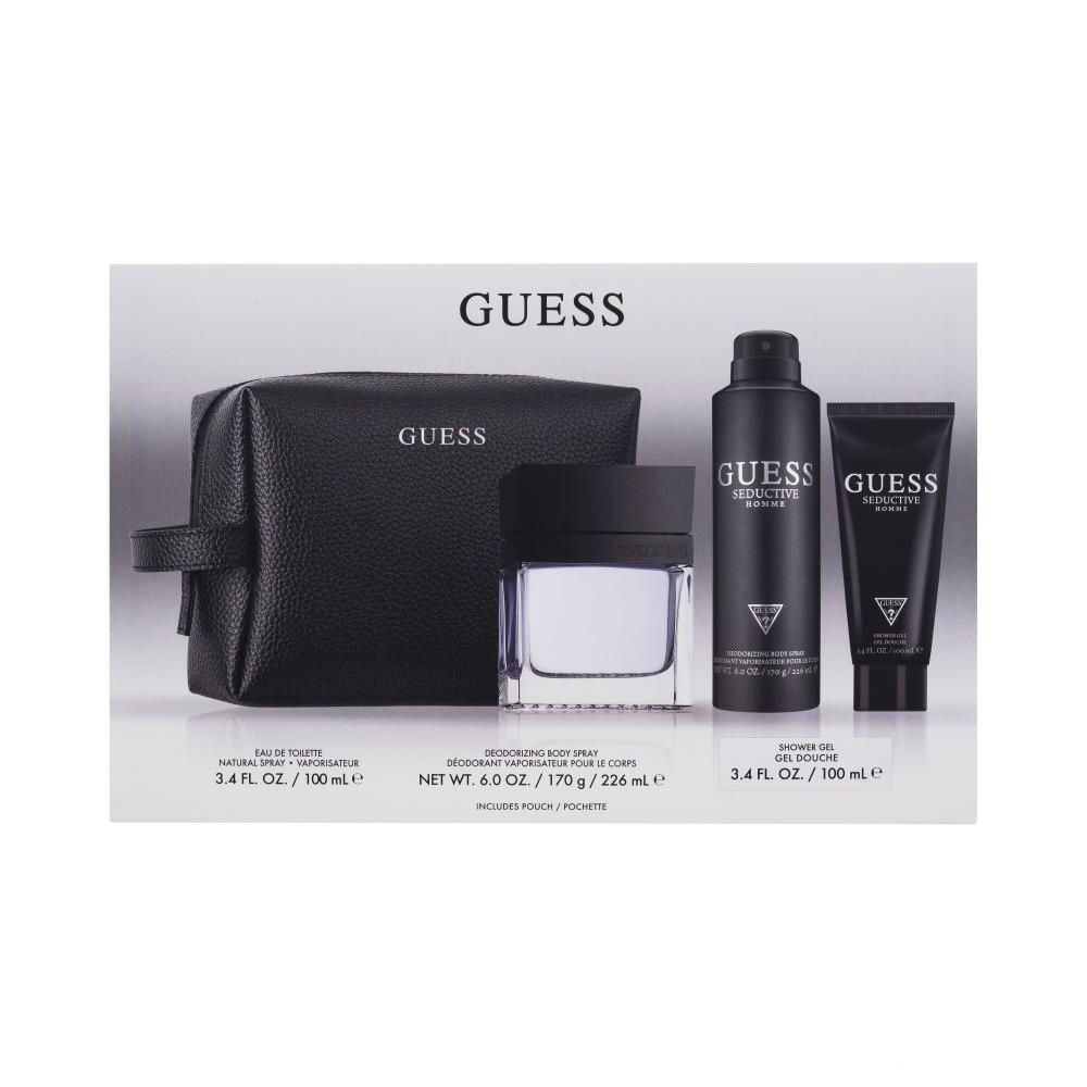 GUESS Seductive Homme Darilni set toaletna voda 100 ml + deodorant 226 ml + gel za prhanje 100 ml + kozmetična torbica