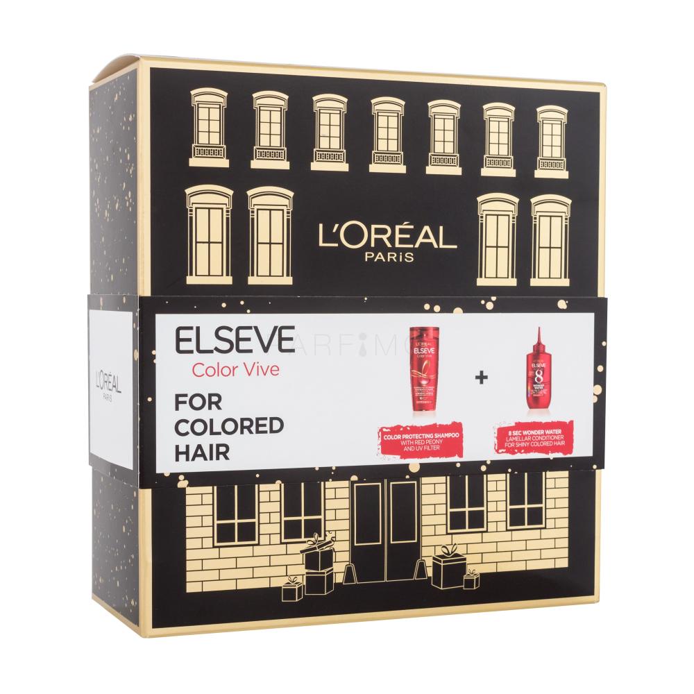 L'Oréal Paris Elseve Color-Vive Darilni set šampon Elseve Color Vive 250 ml + nega za lase Elseve Color Vive 8 Second Wonder Water 200 ml