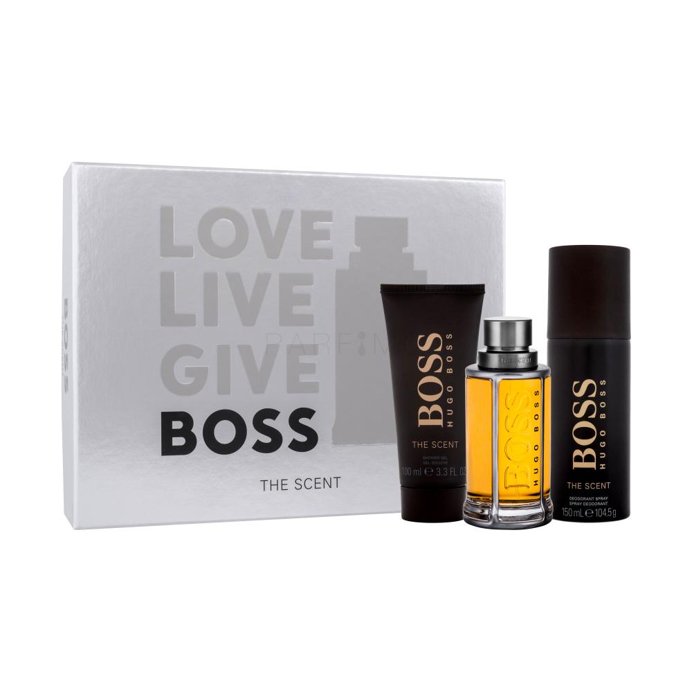 HUGO BOSS Boss The Scent 2015 SET2 Darilni set toaletna voda 100 ml + deodorant 150 ml + gel za prhanje 100 ml