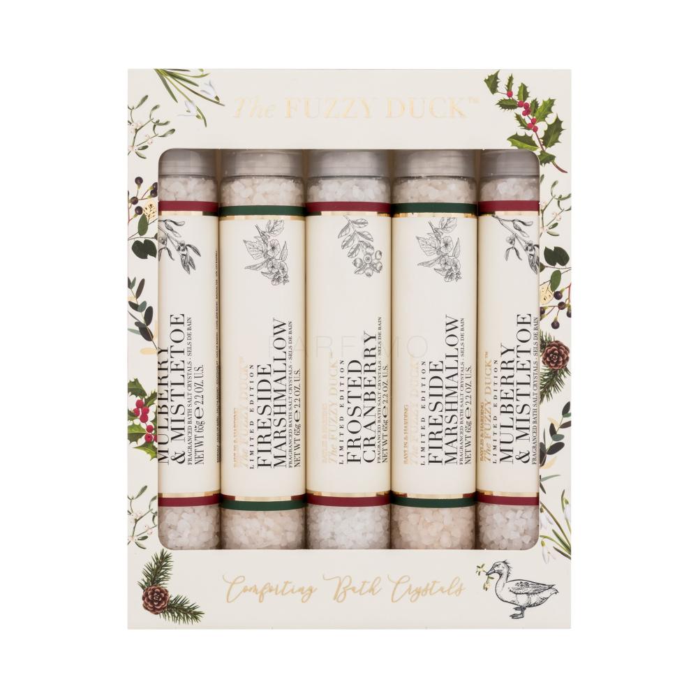 Baylis & Harding The Fuzzy Duck Winter Wonderland Comforting Bath Crystals Darilni set kopalna sol The Fuzzy Duck Mulberry & Mistletoe 2 x 65 g + kopalna sol The Fuzzy Duck Fireside Marshmallow 2 x 65 g + kopalna sol The Fuzzy Duck Frosted Cranberry 65 g