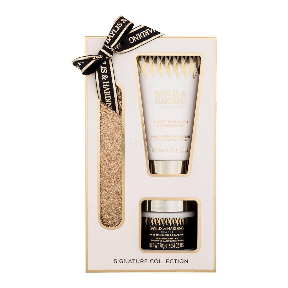Baylis & Harding Sweet Mandarin & Grapefruit Signature Collection Set Darilni set krema za roke Sweet Mandarin & Grapefruit 50 ml + sol za vodno kopel Sweet Mandarin & Grapefruit 70 g + pilica za nohte