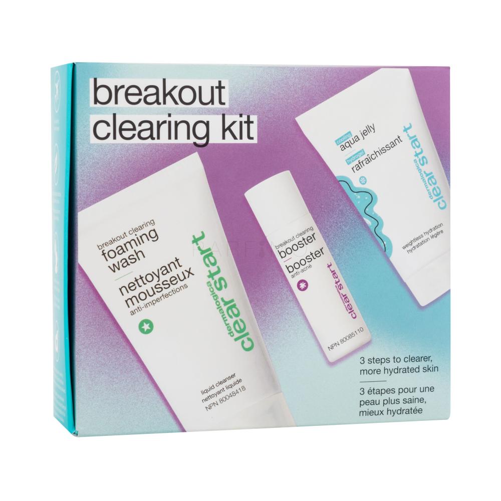 Dermalogica Clear Start Breakout Clearing Kit Darilni set čistilna pena Clear Start Breakout Clearing Foaming Wash 75 ml + serum za obraz Clear Start Breakout Clearing Booster 10 ml + gel za obraz Clear Start Cooling Aqua Jelly 25 ml