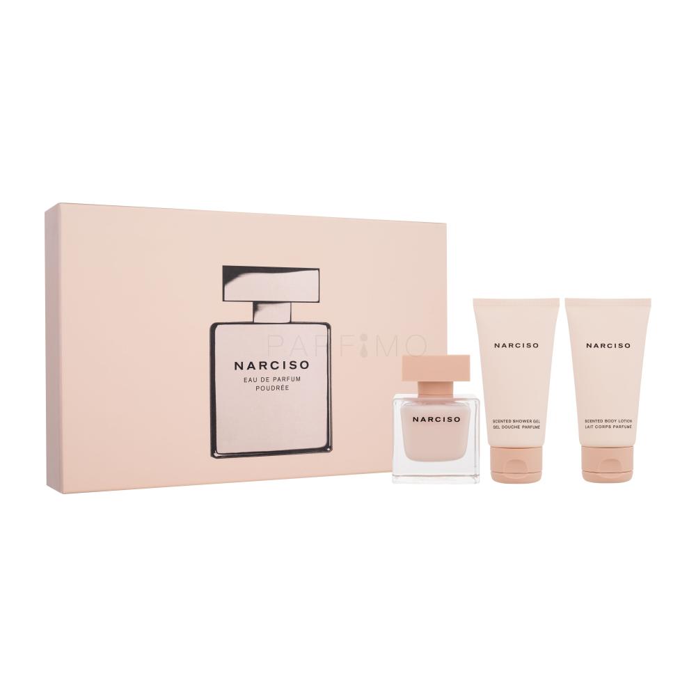 Narciso Rodriguez Narciso Poudrée Darilni set parfumska voda 50 ml + losjon za telo 50 ml + gel za prhanje 50 ml