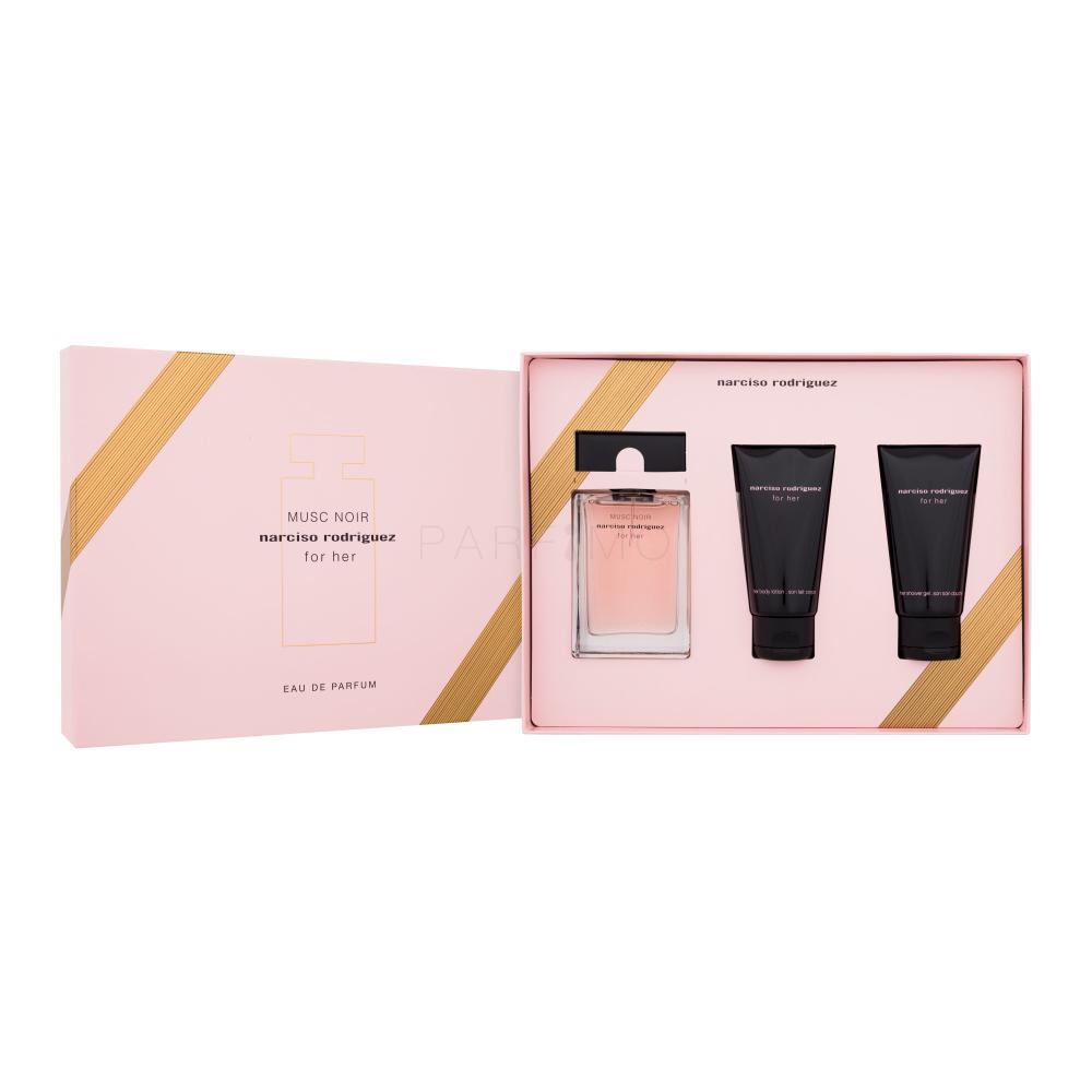 Narciso Rodriguez For Her Musc Noir Darilni set parfumska voda 50 ml + losjon za telo 50 ml + gel za prhanje 50 ml