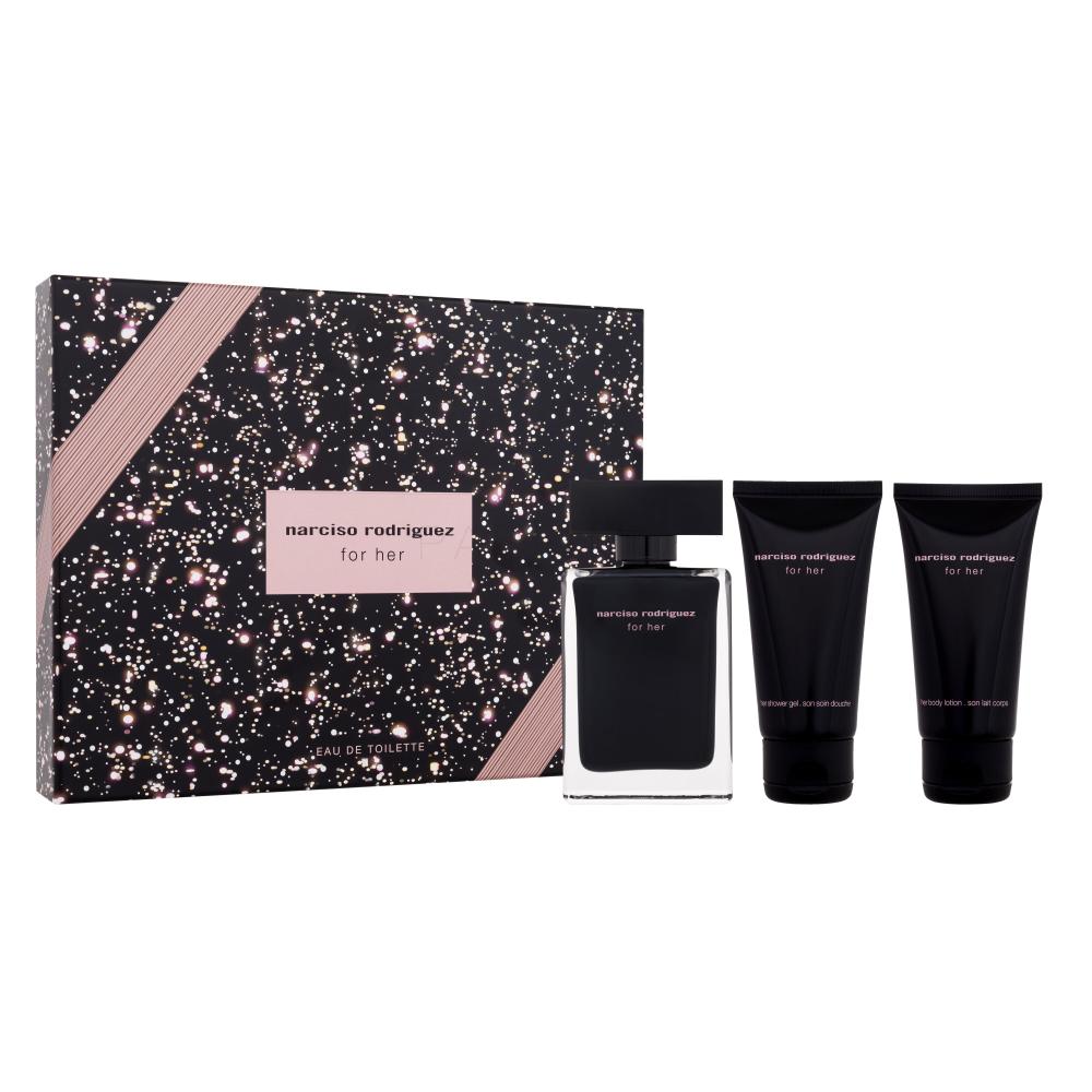 Narciso Rodriguez For Her Darilni set toaletna voda 50 ml + losjon za telo 50 ml + gel za prhanje 50 ml