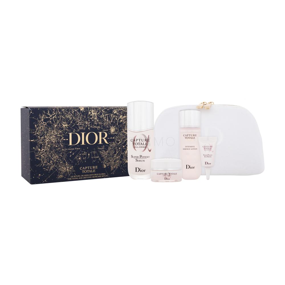 Dior Capture Totale C.E.L.L. Energy Super Potent Darilni set serum za obraz Capture Totale C.E.L.L. Energy Super Potent Serum 50 ml + vodica za obraz Capture Totale Intensive Essence Lotion 50 ml + serum za okoli oči Capture Totale C.E.L.L. Energy Super Potent Serum 5 ml + dnevna krema za obraz Capt