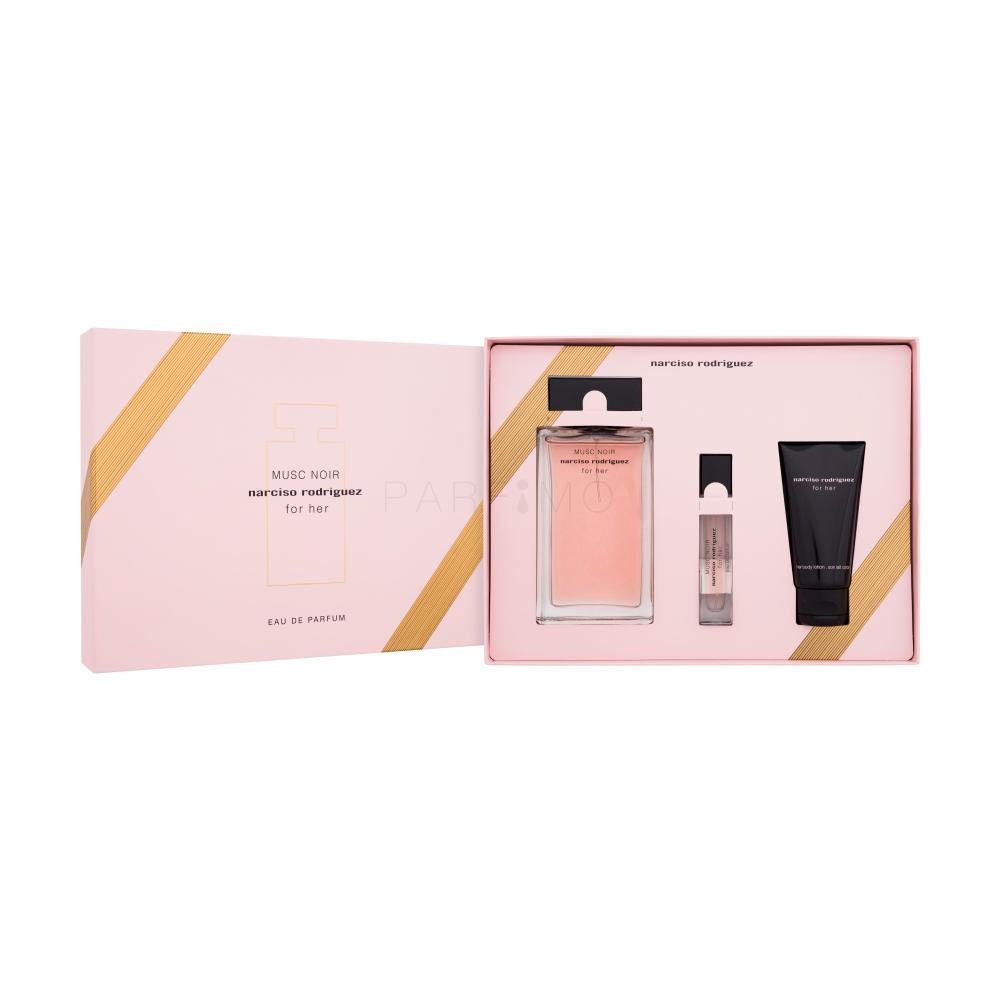 Narciso Rodriguez For Her Musc Noir Darilni set parfumska voda 100 ml + losjon za telo 50 ml + parfumska voda 10 ml