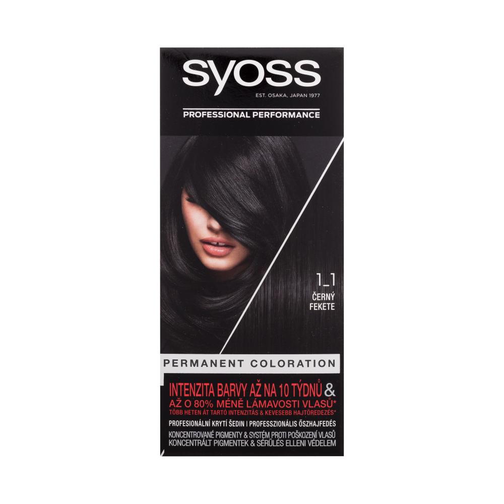 Syoss Permanent Coloration Barva za lase za ženske 50 ml Odtenek 1-1 Black