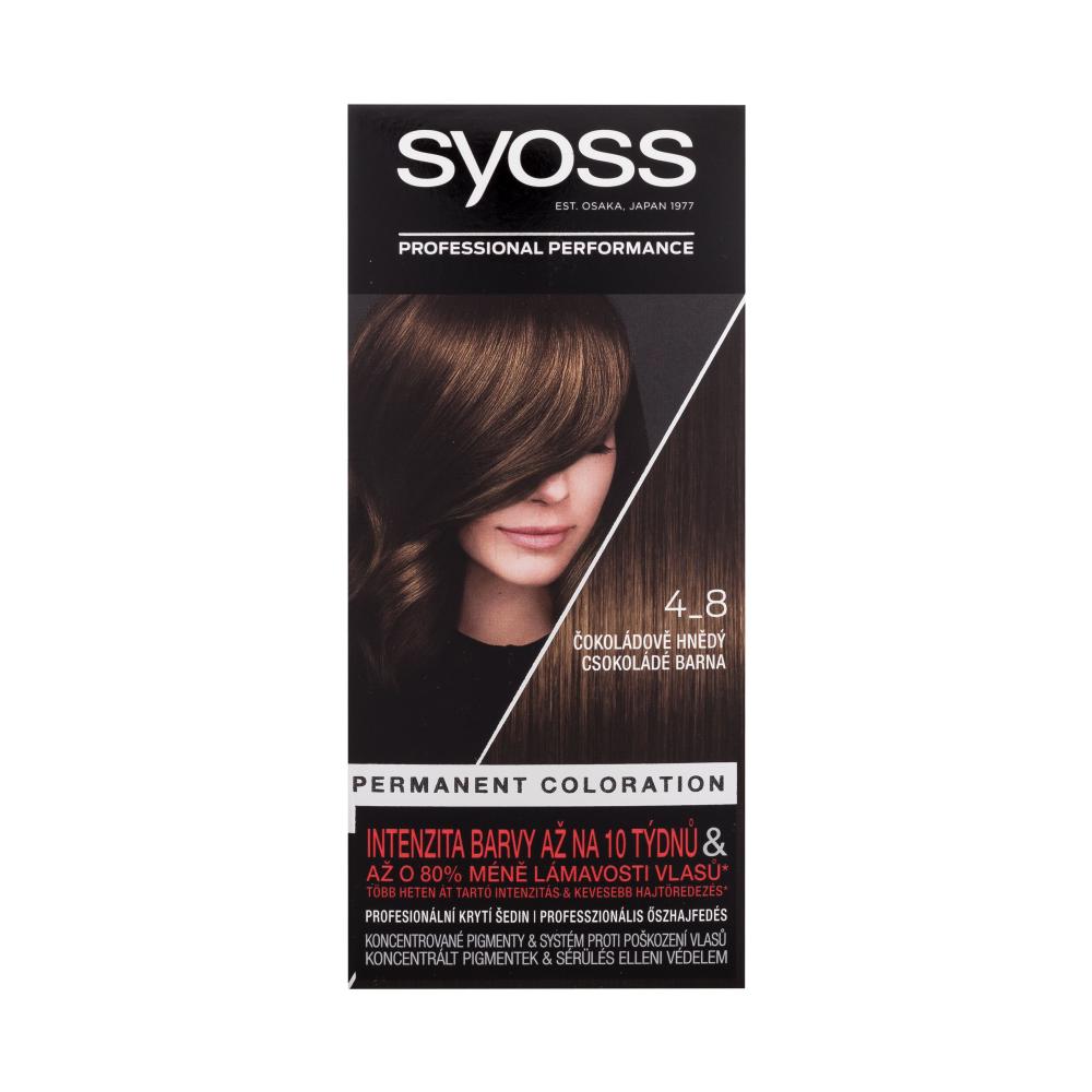 Syoss Permanent Coloration Barva za lase za ženske 50 ml Odtenek 4-8 Chocolate Brown