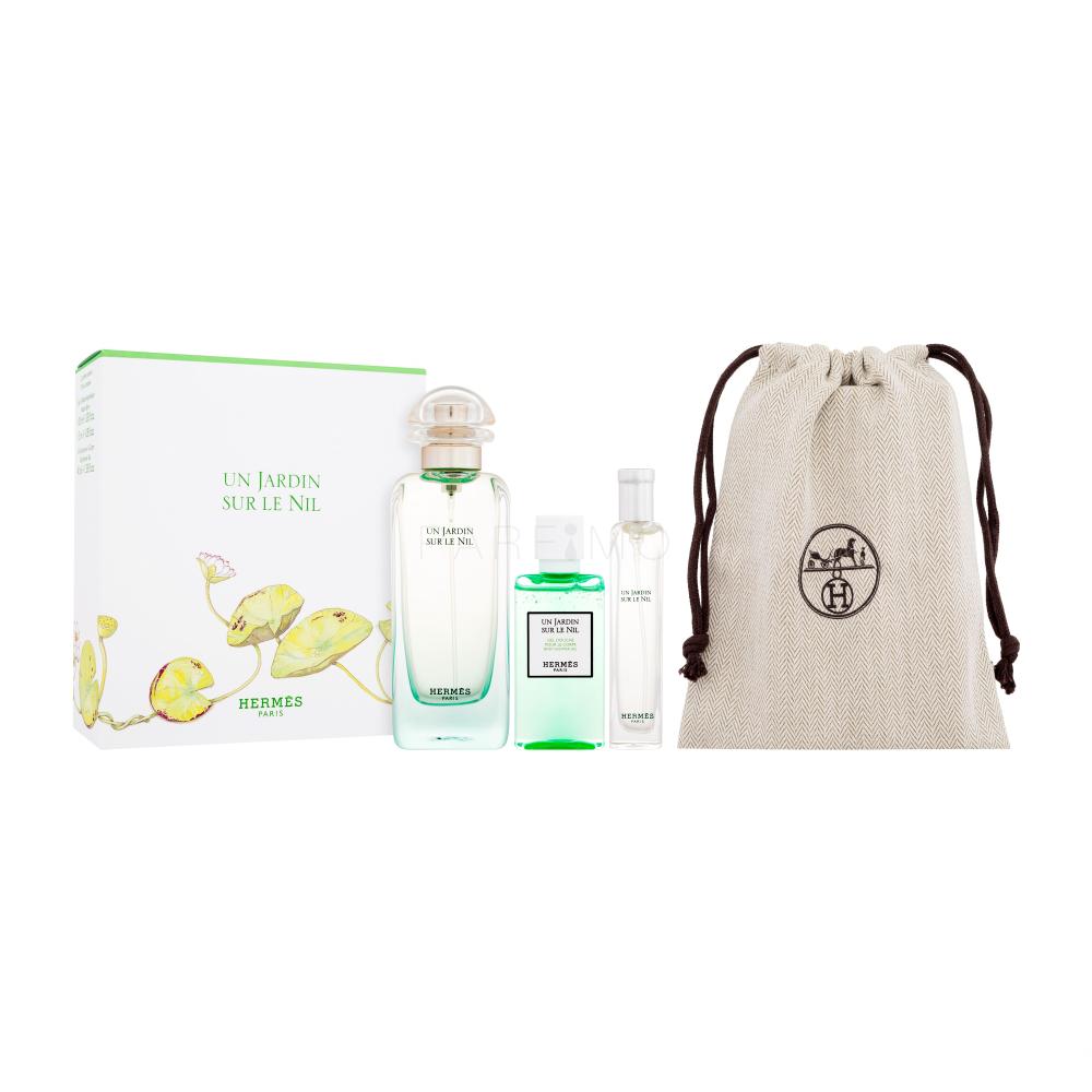 Hermes Un Jardin Sur Le Nil Darilni set toaletna voda 100 ml + gel za prhanje 40 ml + toaletna voda 15 ml