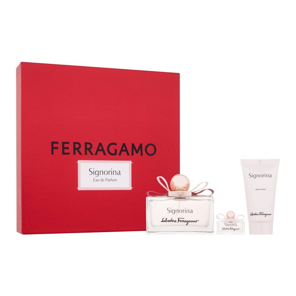 Ferragamo Signorina Darilni set parfumska voda 100 ml + losjon za telo 50 ml + parfumska voda 5 ml