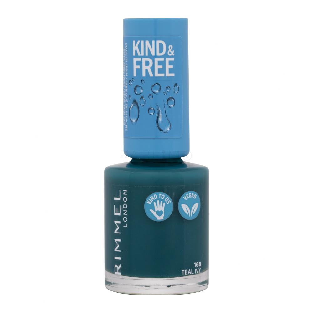 Rimmel London Kind & Free Lak za nohte za ženske 8 ml Odtenek 168 Teal Ivy