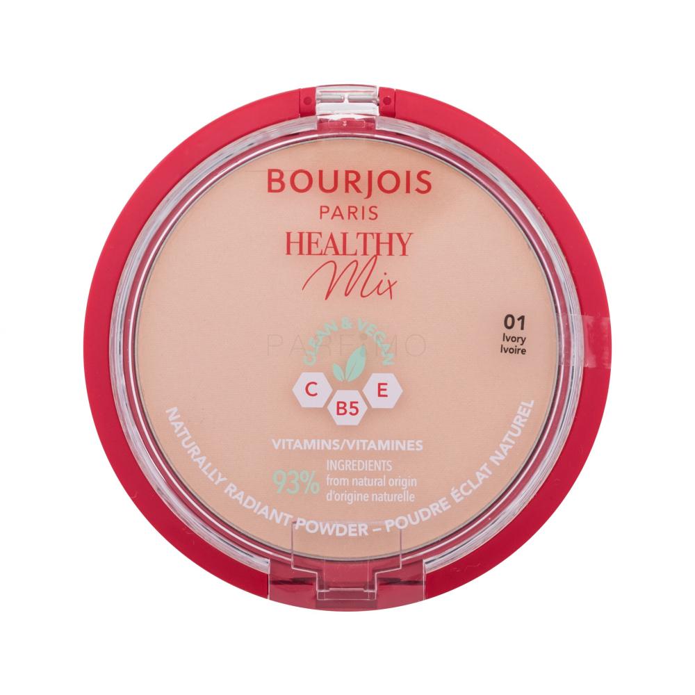 BOURJOIS Paris Healthy Mix Clean & Vegan Naturally Radiant Powder Puder v prahu za ženske 10 g Odtenek 01 Ivory