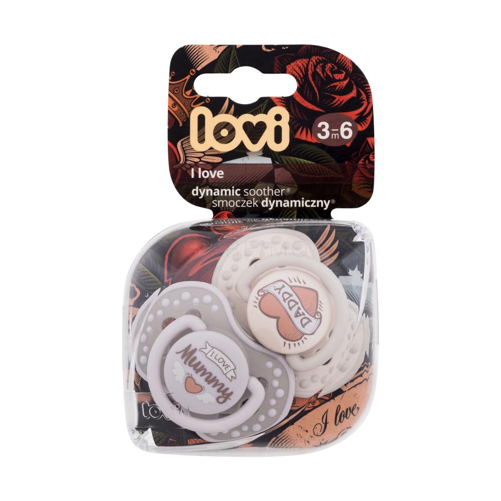 LOVI I Love Dynamic Soother 3-6m Duda za otroke 2 kos