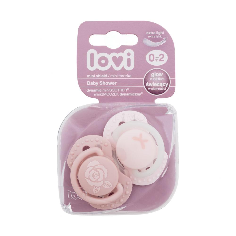 LOVI Baby Shower Dynamic miniSoother Girl 0-2m Duda za otroke 2 kos