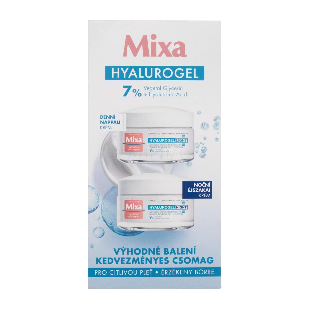 Mixa Hyalurogel Darilni set dnevna krema za obraz Hyalurogel Light 50 ml + nočna krema za obraz Hyalurogel Night 50 ml