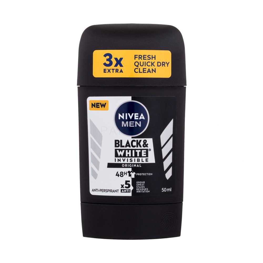 Nivea Men Invisible For Black & White Original Deostick Antiperspirant za moške 50 ml
