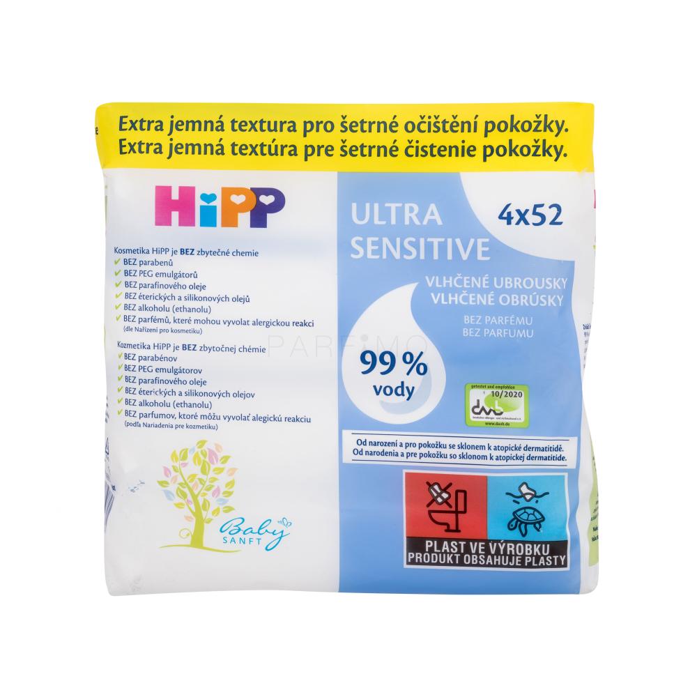 Hipp Babysanft Ultra Sensitive Wet Wipes Čistilni robčki za otroke 4x52 kos