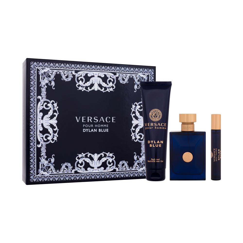 Versace Pour Homme Dylan Blue Darilni set toaletna voda 100 ml + toaletna voda 10 ml + gel za prhanje 150 ml