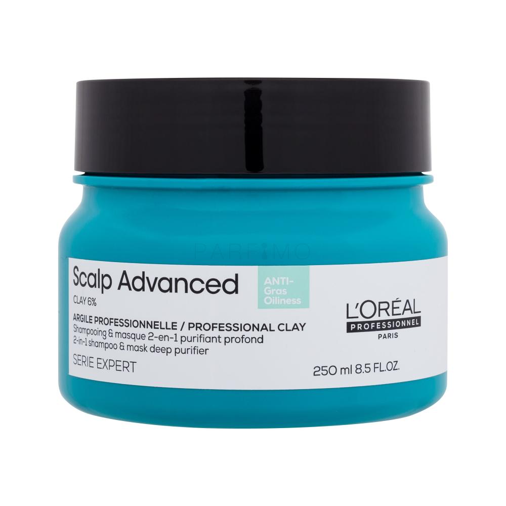 L'Oréal Professionnel Scalp Advanced Anti-Oiliness Professional Clay Maska za lase za ženske 250 ml