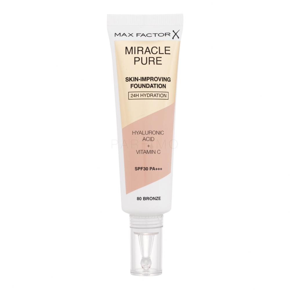 Max Factor Miracle Pure Skin-Improving Foundation SPF30 Puder za ženske 30 ml Odtenek 80 Bronze