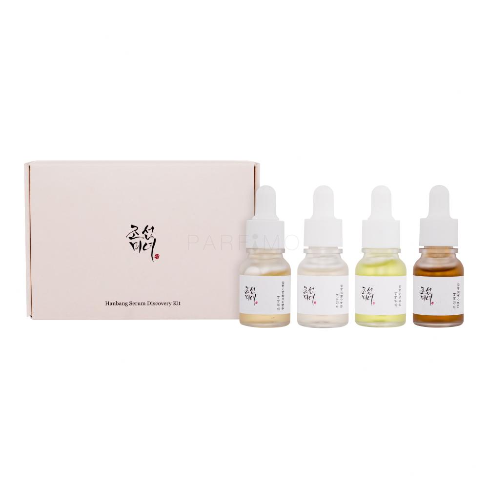 Beauty of Joseon Hanbang Serum Discovery Kit Darilni set serum za obraz Ginseng Snail Mucin Revive Serum 10 ml + serum za obraz Glow Deep Serum Rice Alpha-Arbutin 10 ml + serum za obraz Glow Serum Propolis Niacinamide 10 ml + serum za obraz Calming Serum Green Tea Panthenol 10 ml