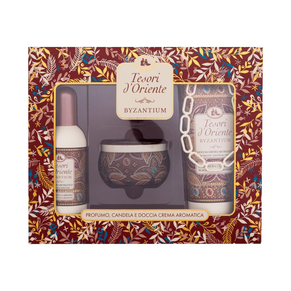 Tesori d´Oriente Byzantium Darilni set parfumska voda 100 ml + gel za prhanje 250 ml + sveča 109 g