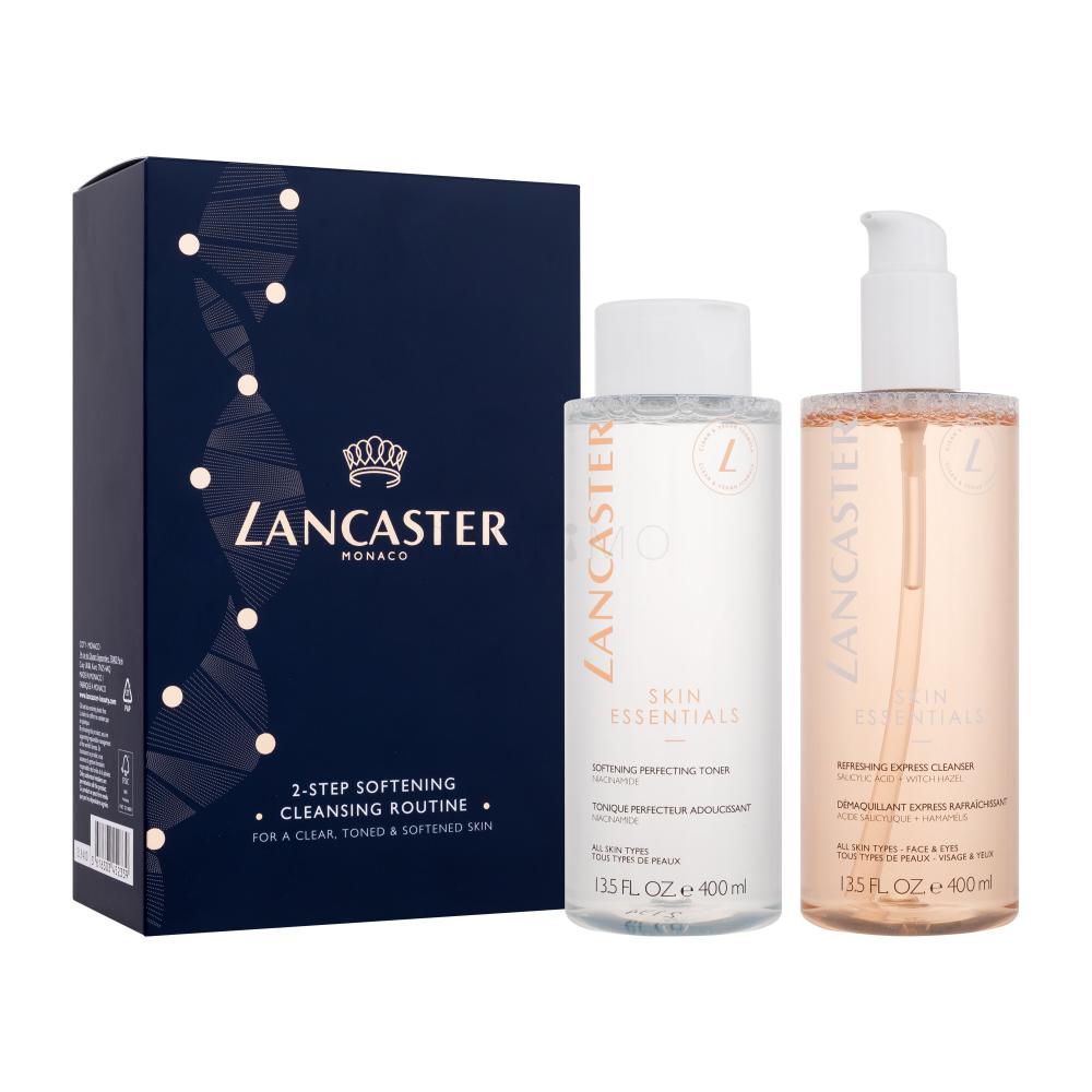 Lancaster Skin Essentials 2-Step Softening Cleansing Routine Darilni set tonik za obraz Softening Perfecting Toner 400 ml + čistilna vodica Refreshing Express Cleanser 400 ml