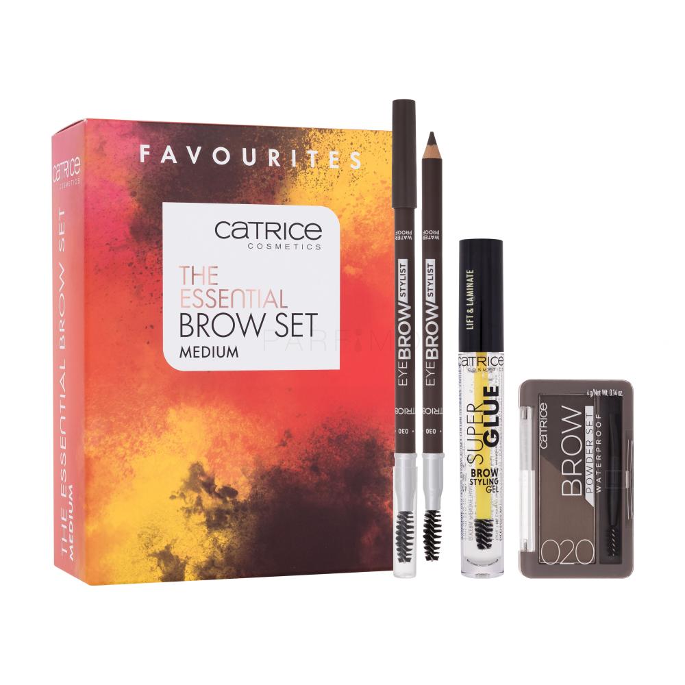 Catrice The Essential Brow Set Darilni set svinčnik za obrvi Eye Brow Stylist 1,6 g 030 Brow-N-Eyed Peas + senčilo za obrvi Brow Powder Waterproof 4 g 020 Ash Brown + gel za obrvi Super Glue Brow Styling Gel 4 ml 010 Ultra Hold