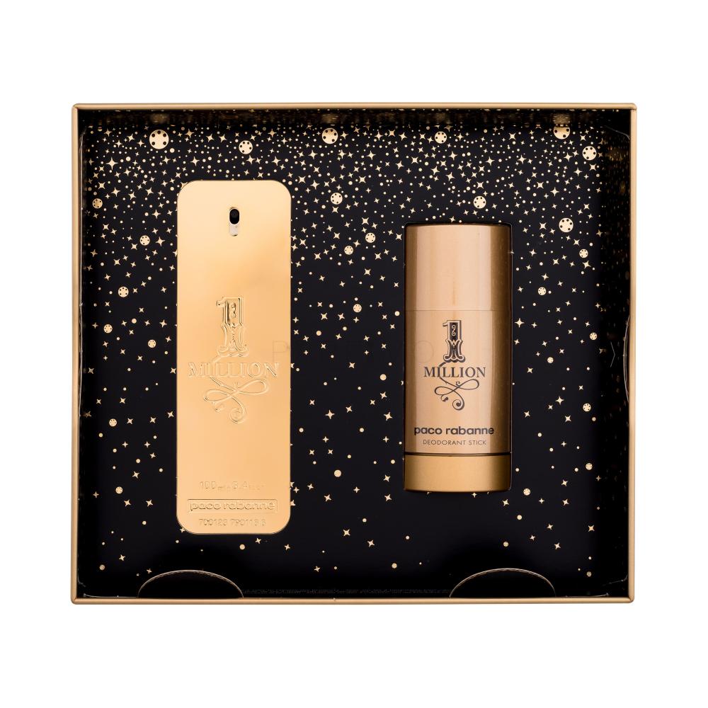 Paco Rabanne 1 Million Darilni set toaletna voda 100 ml + deodorant v stiku 75 ml + pločevinasta škatla