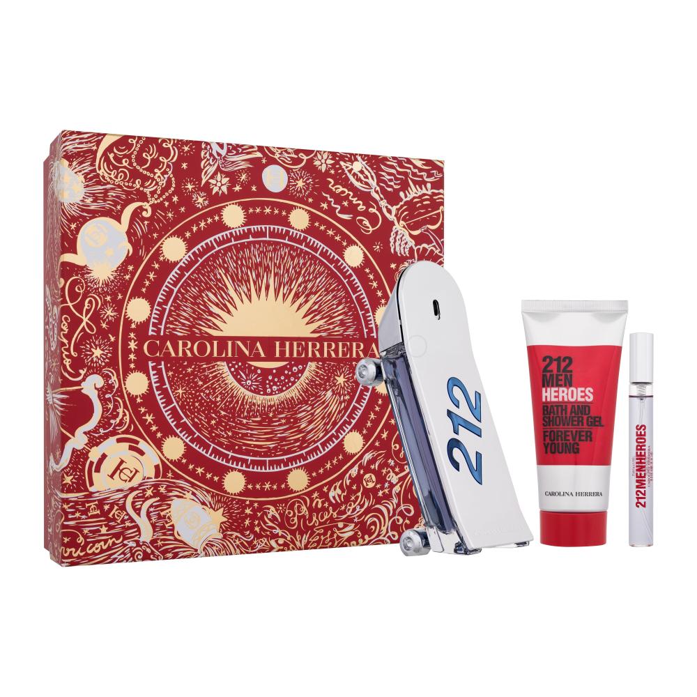 Carolina Herrera 212 Men Heroes Darilni set toaletna voda 90 ml + gel za prhanje 100 ml + toaletna voda 10 ml