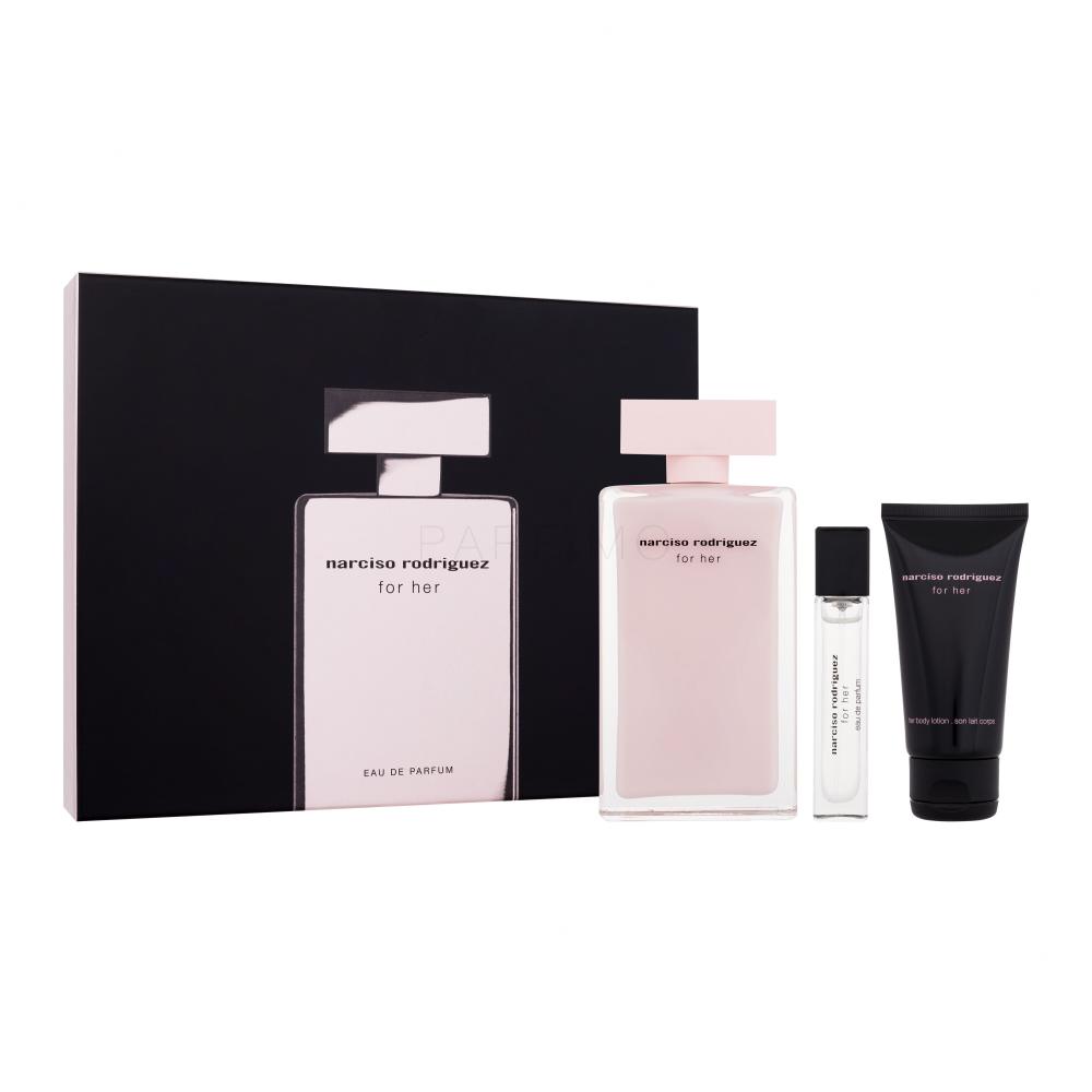 Narciso Rodriguez For Her Darilni set parfumska voda 100 ml + parfumska voda 10 ml + losjon za telo 50 ml