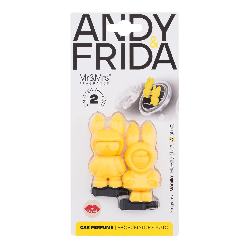 Mr&Mrs Fragrance Andy & Frida Vanilla Osvežilci za vozilo 1 kos