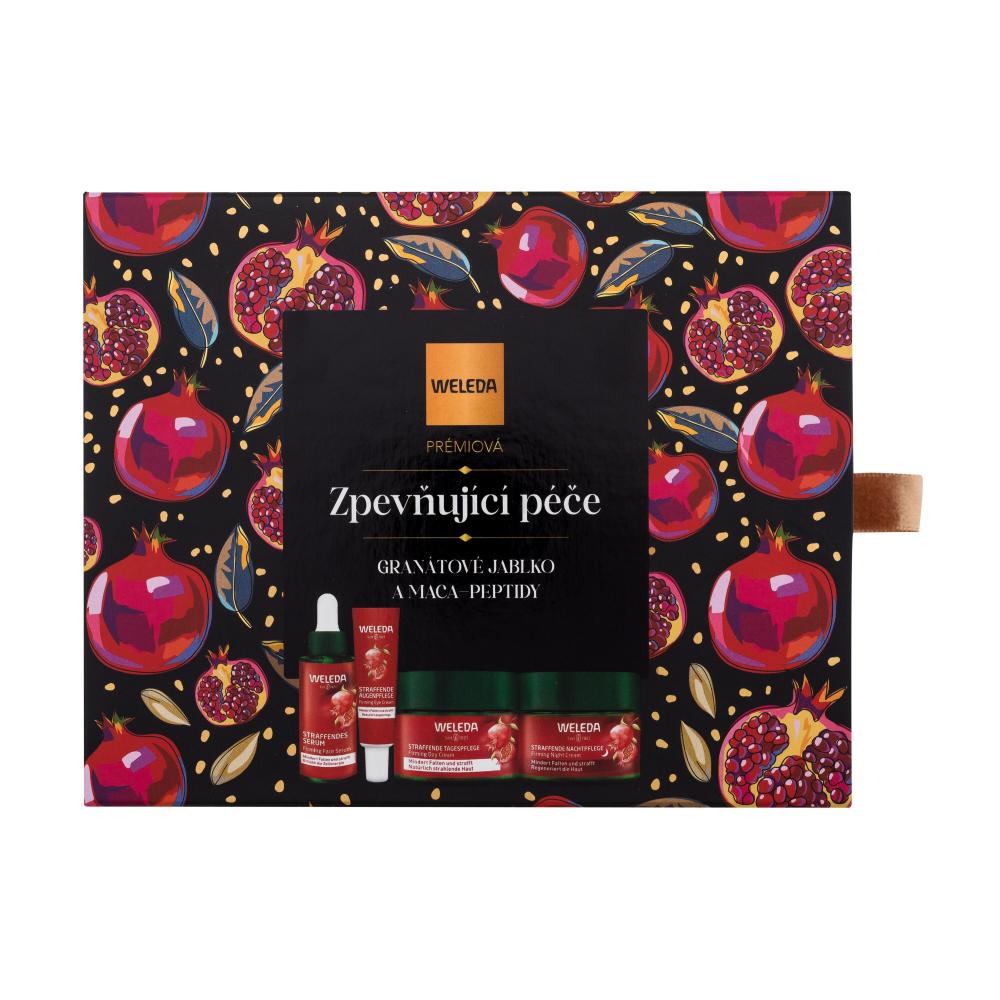 Weleda Pomegranate Firming Care Darilni set dnevna krema za obraz Pomegranate Firming Day Cream 40 ml + nočna krema za obraz Pomegranate Firming Night Cream 40 ml + krema za okoli oči Pomegranate Firming Eye Cream 12 ml + serum za obraz Pomegranate Firming Face Serum 30 ml