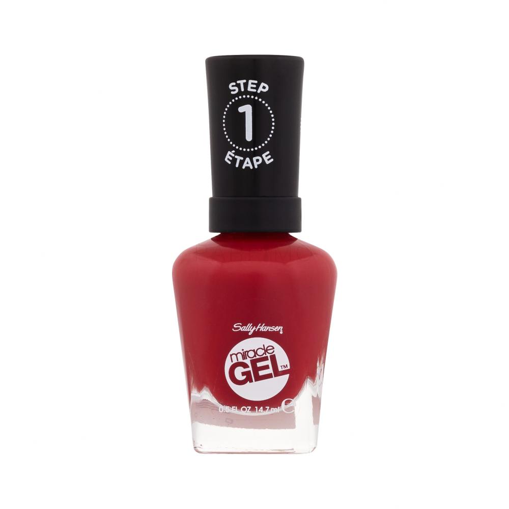 Sally Hansen Miracle Gel Lak za nohte za ženske 14,7 ml Odtenek 402 Red Between the Lines
